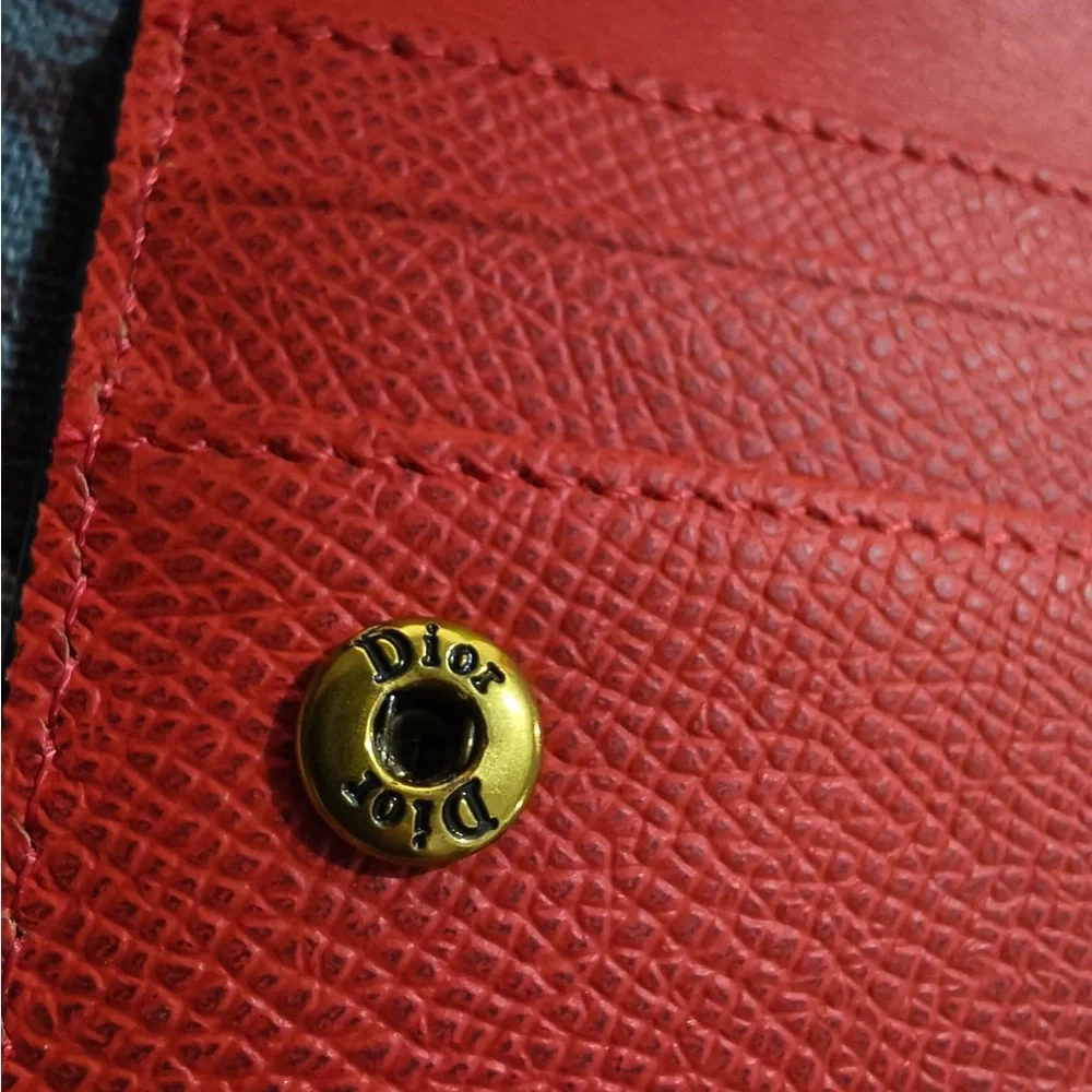 Dior Red Leather Mini Crossbody with Gold 'D' Charm Accent
